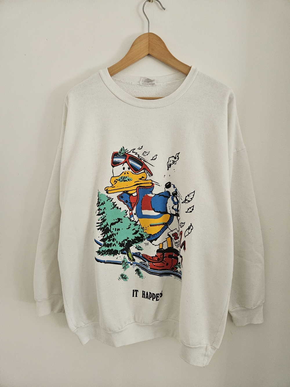 Vintage Airwaves Ski Duck Crewneck Sweatshirt Mens Extra Large 1987